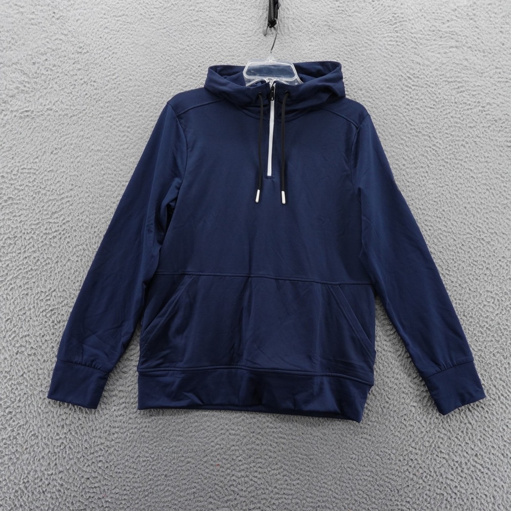 Spyder Active Mens Navy Blue Quarter Zip‎ Pullover Hoodie Size Small NEW